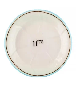 Online Soucoupe 1F75 En Porcelaine Bleu Clair / Or Assiettes & Plats