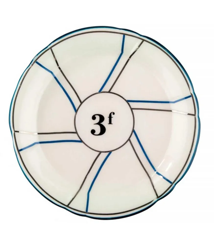Discount Soucoupe 3F En Porcelaine A Lignes Assiettes & Plats