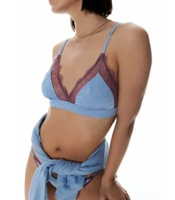 Best Soutien-Gorge Love Lace Blue Purple Femme Lingerie