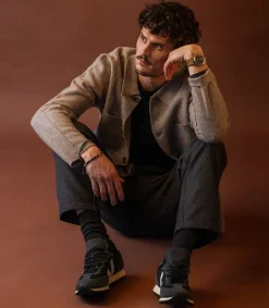 Surchemise Homme En Laine Jonas Khaki Beige Homme Chemises