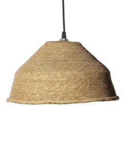 Suspension En Jute Beige Boheme Lisere Noir, Jaune Et Kaki Mobilier