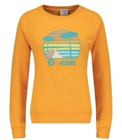 Outlet Sweat-Shirt En Coton Biologique Ocean Orange Femme Mailles & Sweats