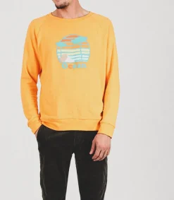Outlet Sweat-Shirt En Coton Biologique Ocean Orange Femme Mailles & Sweats