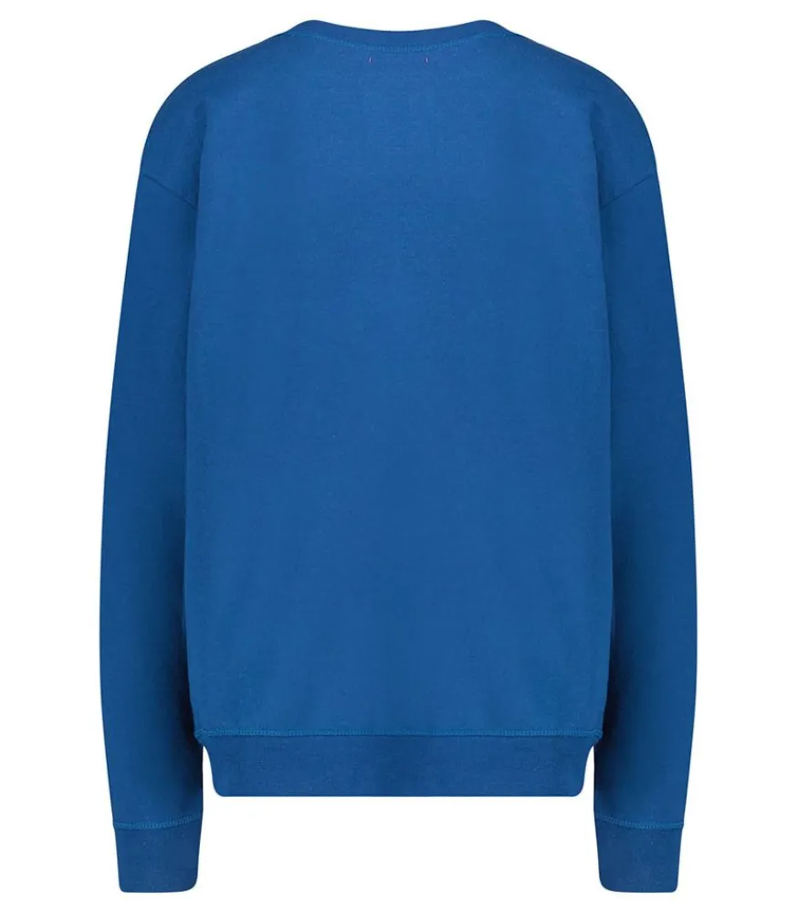Sweat-Shirt Vintage Brode Love Light Bleu Marine Femme Mailles & Sweats