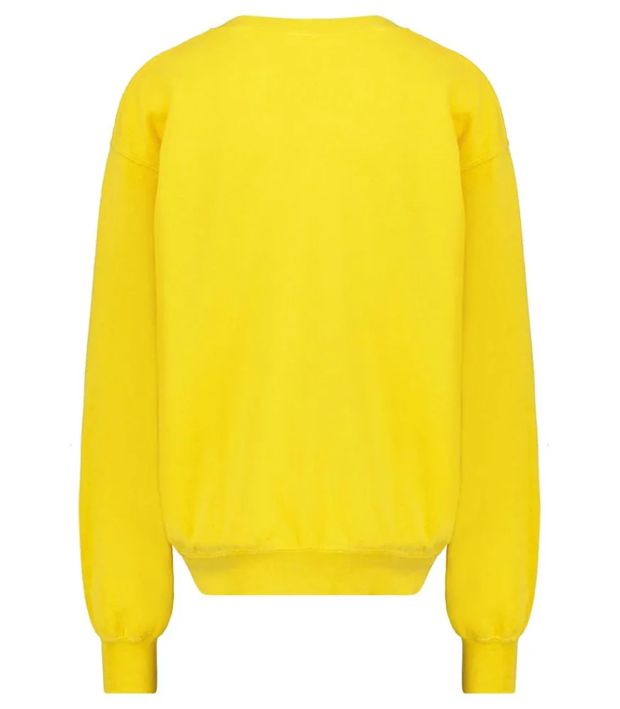 New Sweat-Shirt Vintage Brode Jane De Boy Jaune Femme Mailles & Sweats