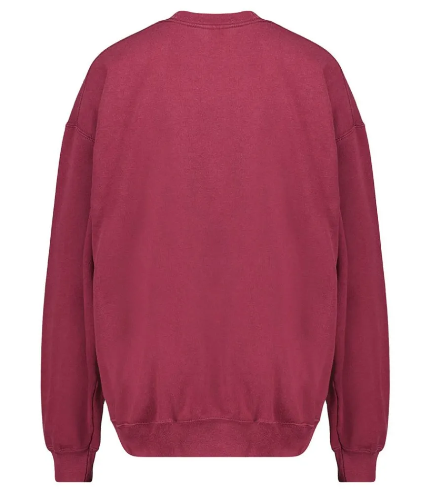 Outlet Sweat-Shirt Vintage Brode Jane De Boy Bordeaux Femme Mailles & Sweats
