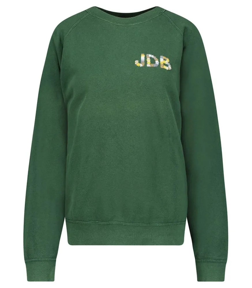 Clearance Sweat-Shirt Vintage Smile Joy X Jane De Boy Vert Fonce Femme Mailles & Sweats