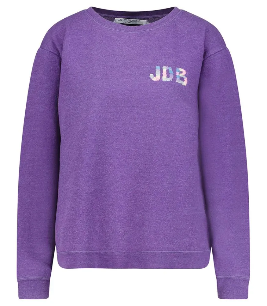 Clearance Sweat-Shirt Vintage Smile Joy X Jane De Boy Violet Fonce Femme Mailles & Sweats