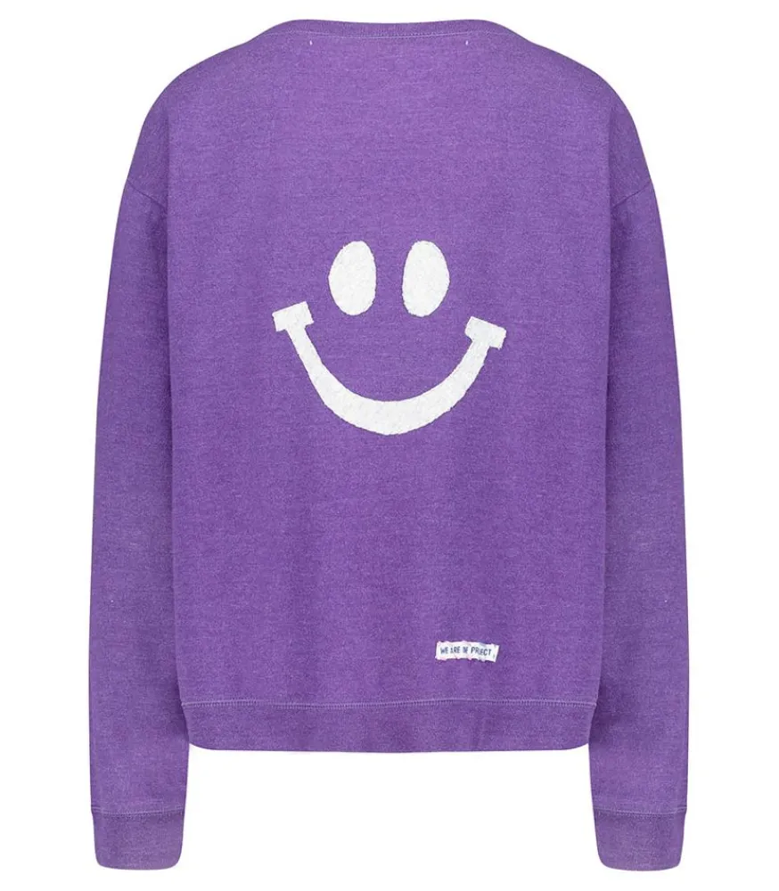 Clearance Sweat-Shirt Vintage Smile Joy X Jane De Boy Violet Fonce Femme Mailles & Sweats