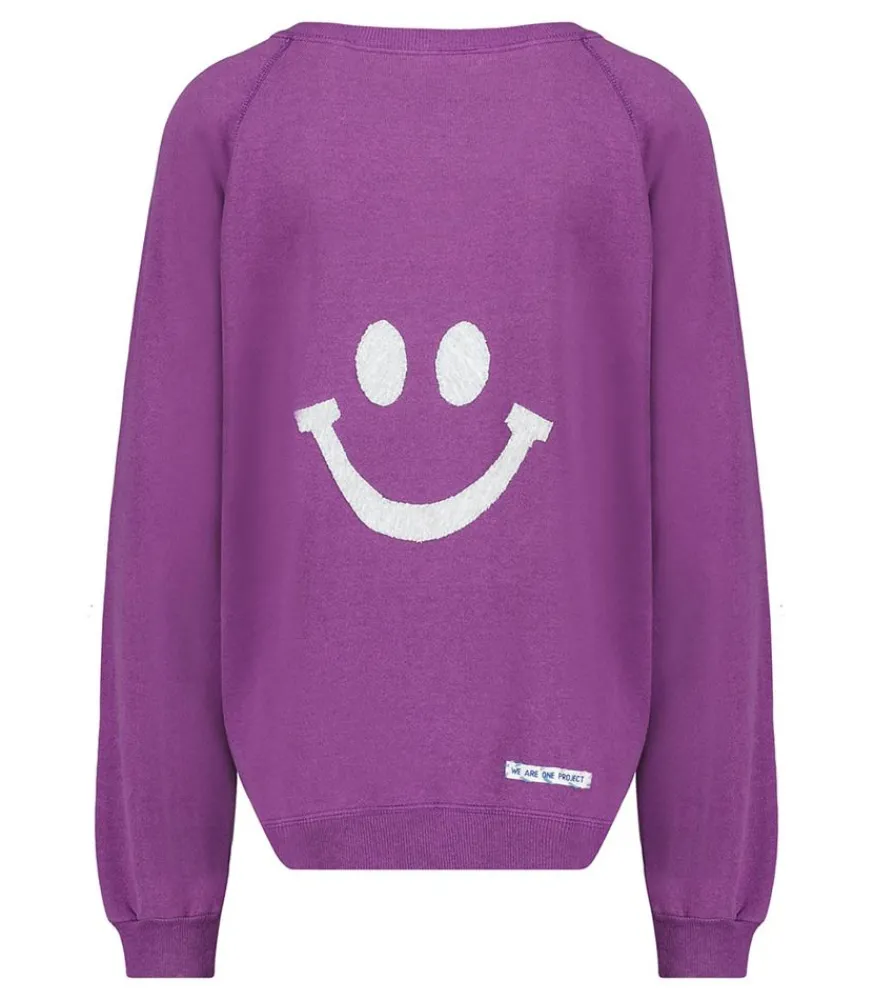 Outlet Sweat-Shirt Vintage Smile Joy X Jane De Boy Violet Femme Mailles & Sweats