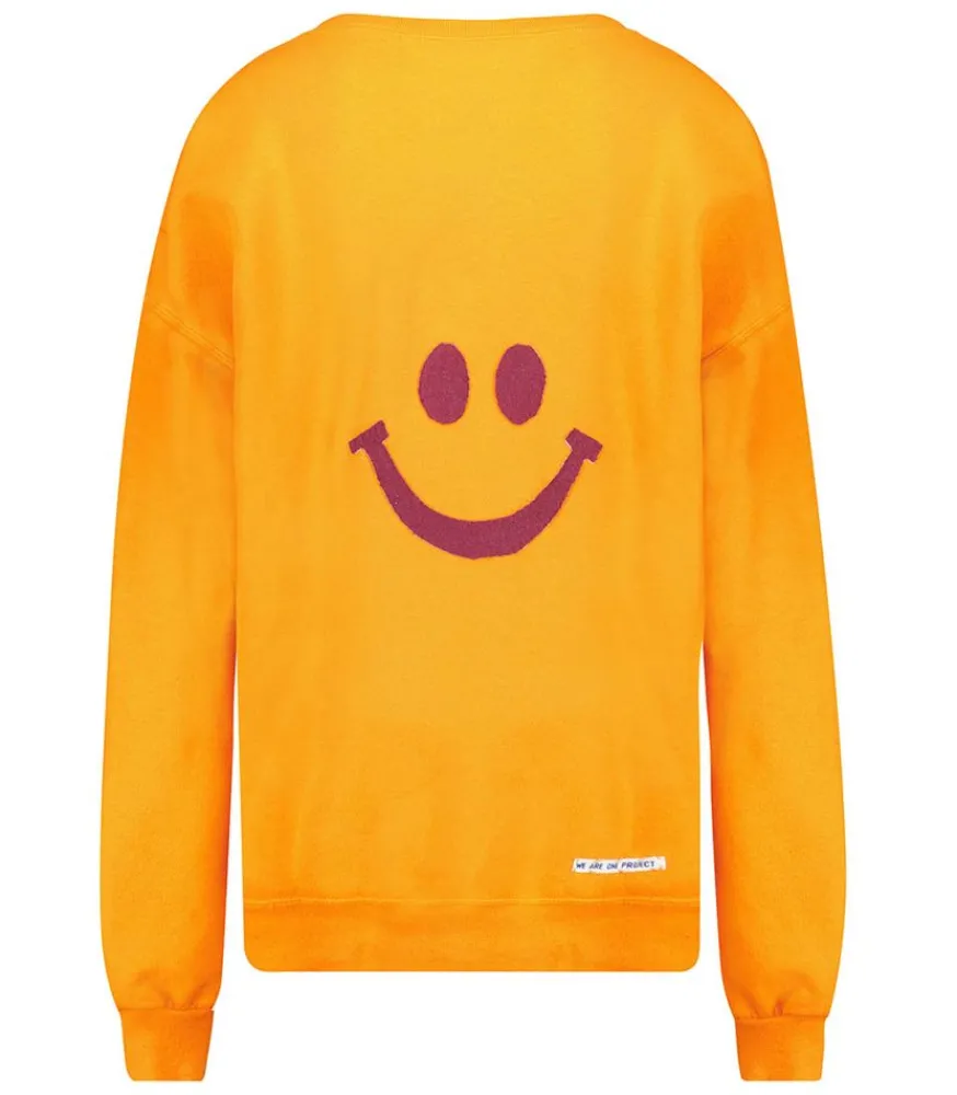 Discount Sweat-Shirt Vintage Smile Joy X Jane De Boy Orange Femme Mailles & Sweats