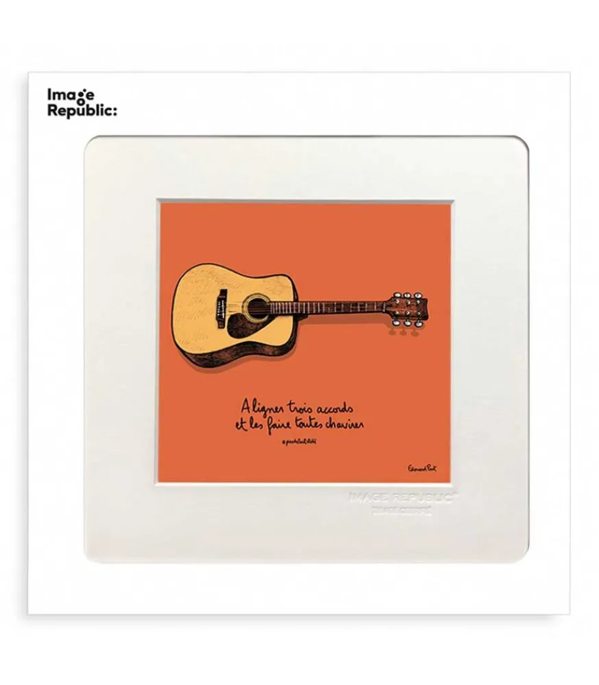 Clearance Tableau Pas Du Tout Cliche Guitare 22 X 22 Cm Affiches & Tableaux