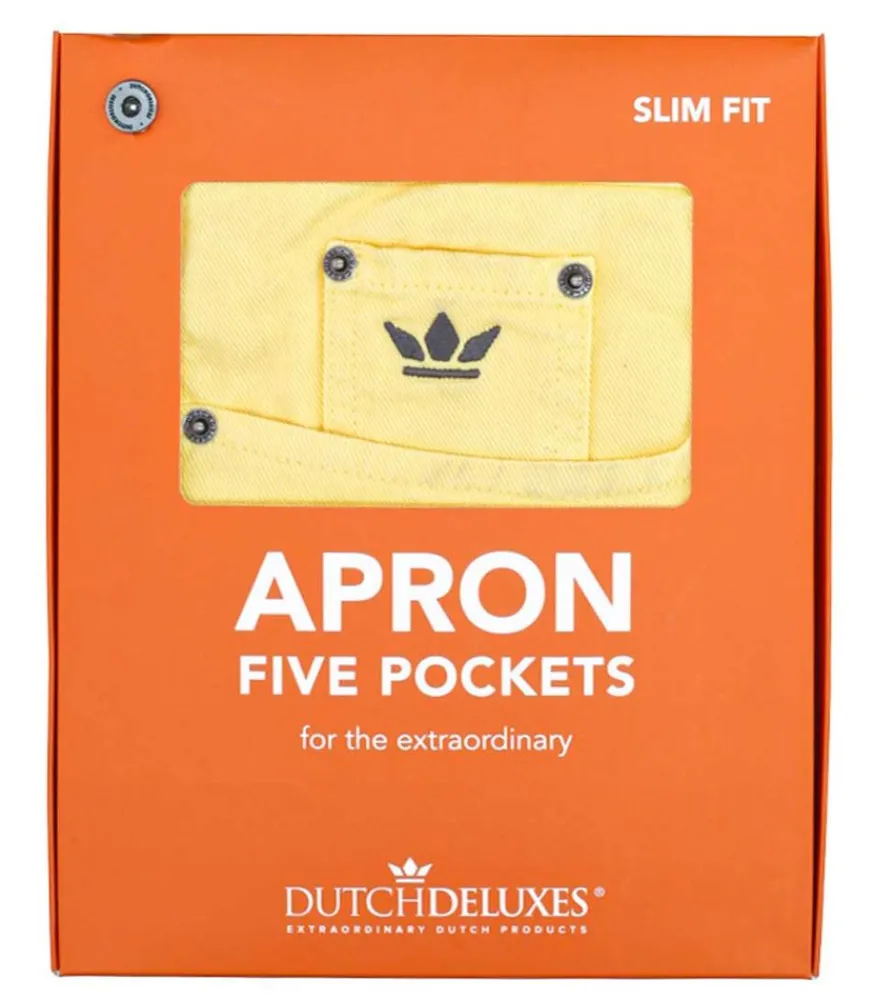 New Tablier 5 Poches Coton Jaune Linge De Cuisine