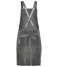 New Tablier A Bretelles Coton Denim Gris Linge De Cuisine