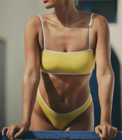 Outlet Tanga Freddie Yellow Vichy Femme Lingerie