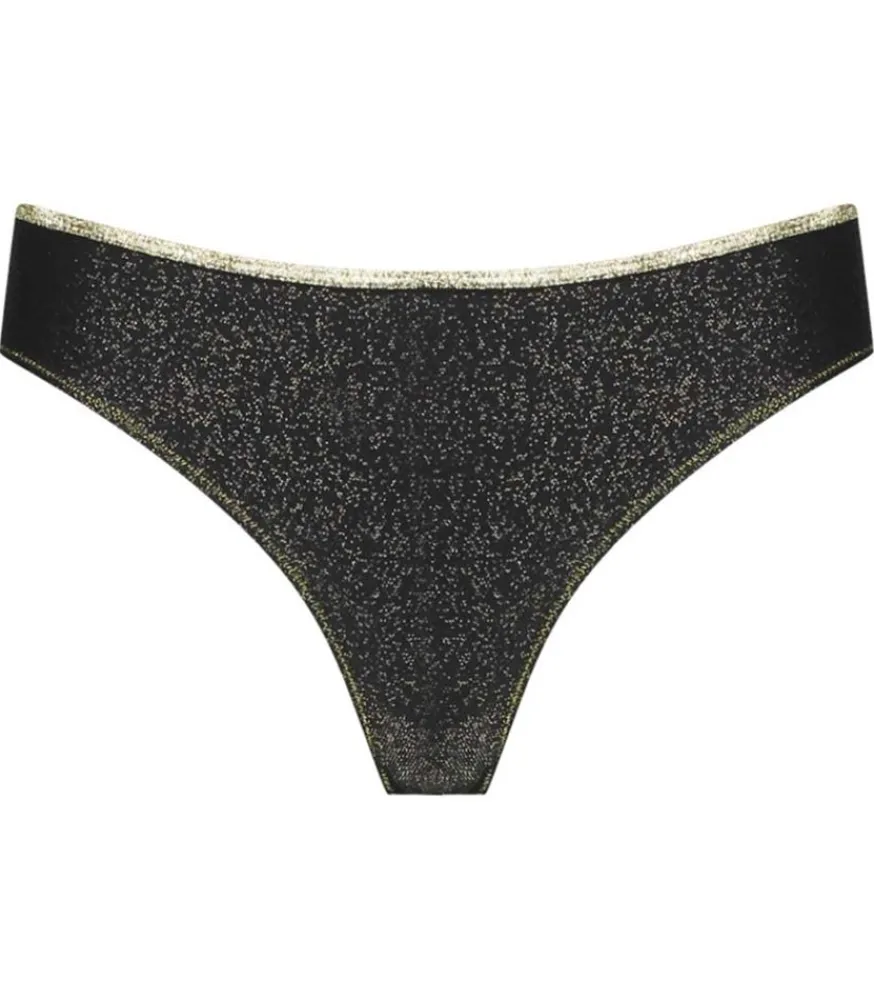 Sale Tanga Ines Noir Lurex Femme Lingerie