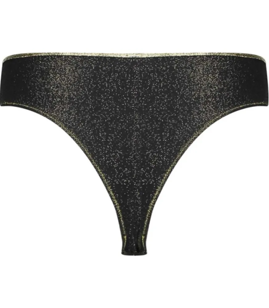 Sale Tanga Ines Noir Lurex Femme Lingerie