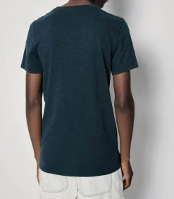 New Tee-Shirt A Manches Courtes Et Col Rond Homme Bysapick Petrole Homme Tee-Shirts