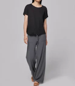 Hot Tee-Shirt A Manches Courtes Noir Femme Hauts