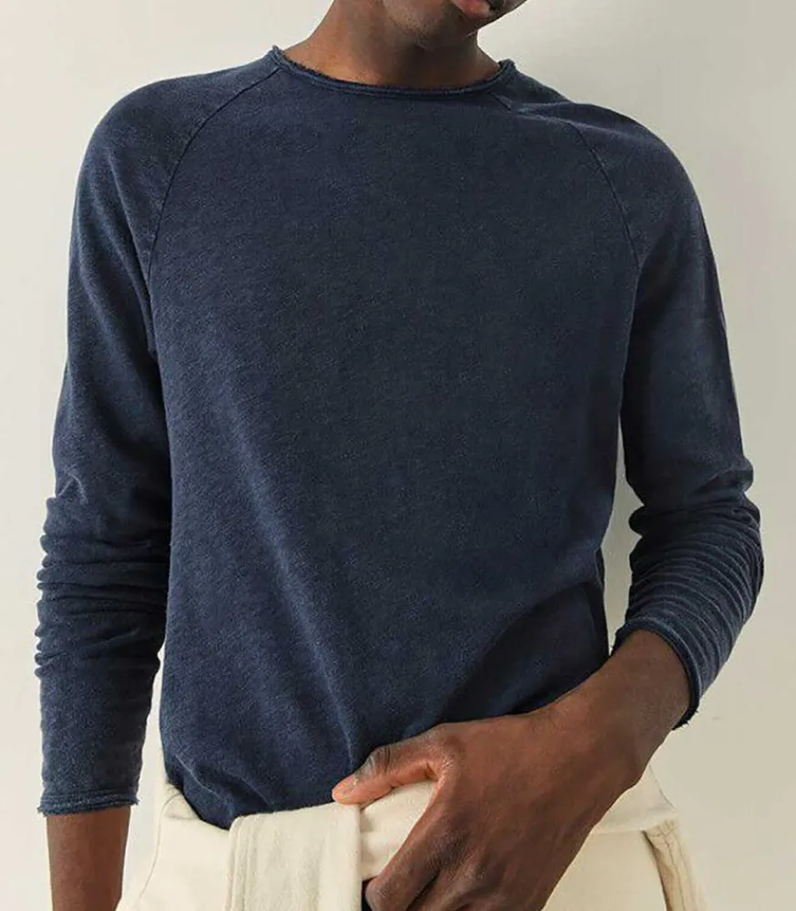 Hot Tee-Shirt A Manches Longues Homme Sonoma Navy Vintage Homme Tee-Shirts