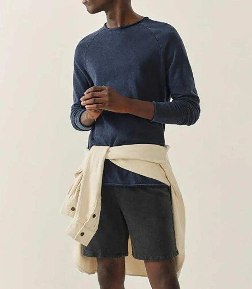 Hot Tee-Shirt A Manches Longues Homme Sonoma Navy Vintage Homme Tee-Shirts