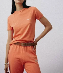 Hot Tee-Shirt Easy Vintage Tiger Lily Red Femme Hauts