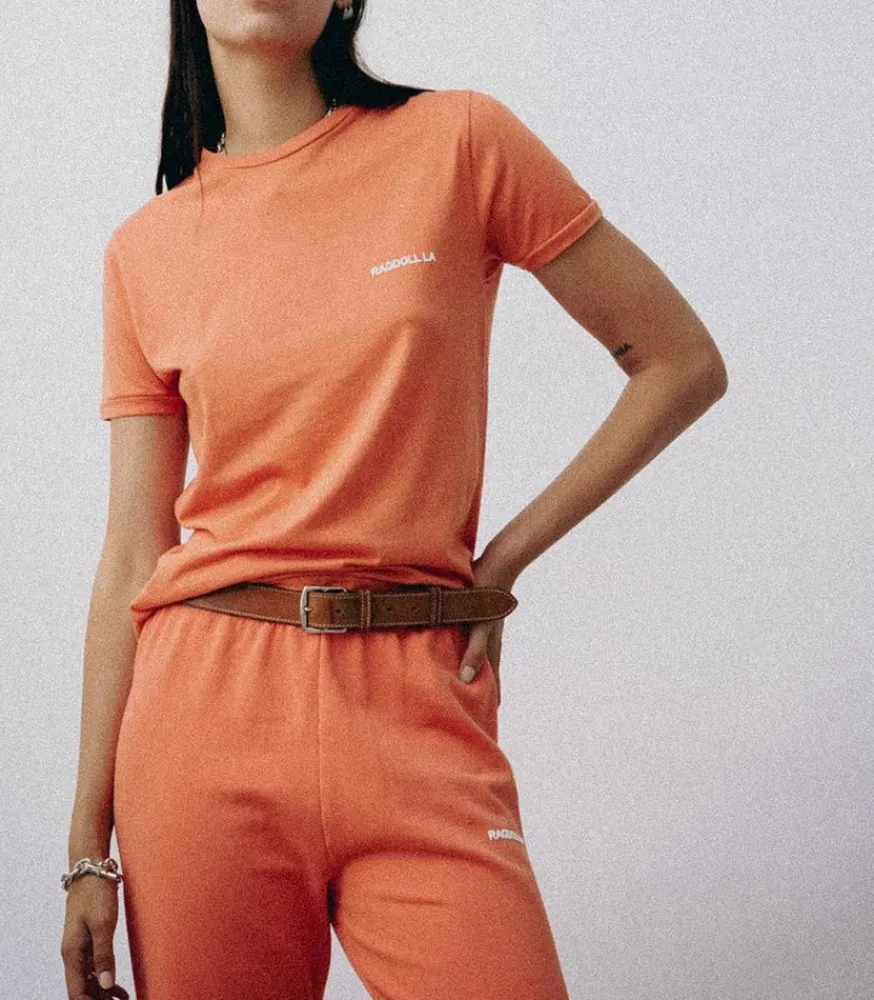 Hot Tee-Shirt Easy Vintage Tiger Lily Red Femme Hauts