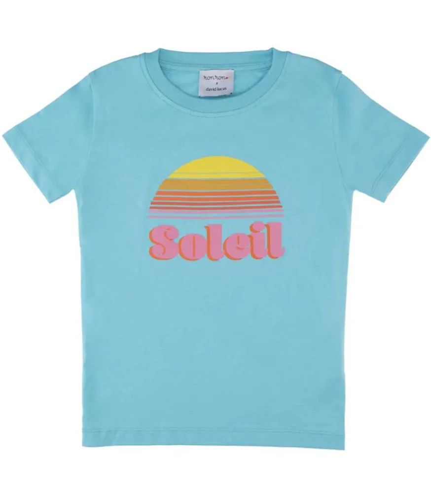 New Tee-Shirt Enfant Soleil Turquoise Femme Vêtements Enfant
