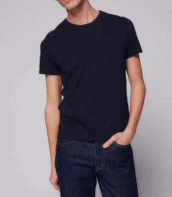 Discount Tee-Shirt Homme Harold Col Rond Manches Courtes Marine Homme Tee-Shirts