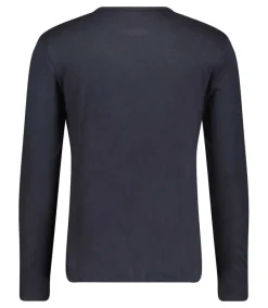 Hot Tee-Shirt Manches Longues En Coton Et Soie Marine Homme Tee-Shirts