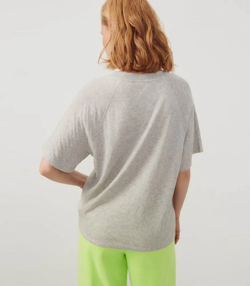 Online Tee-Shirt Ruzy Gris Clair Chine Femme Hauts