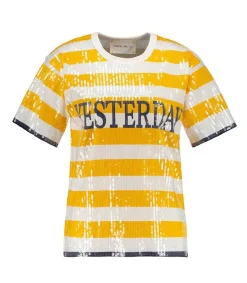 Online Tee-Shirt Yesterday A Sequins Femme Hauts