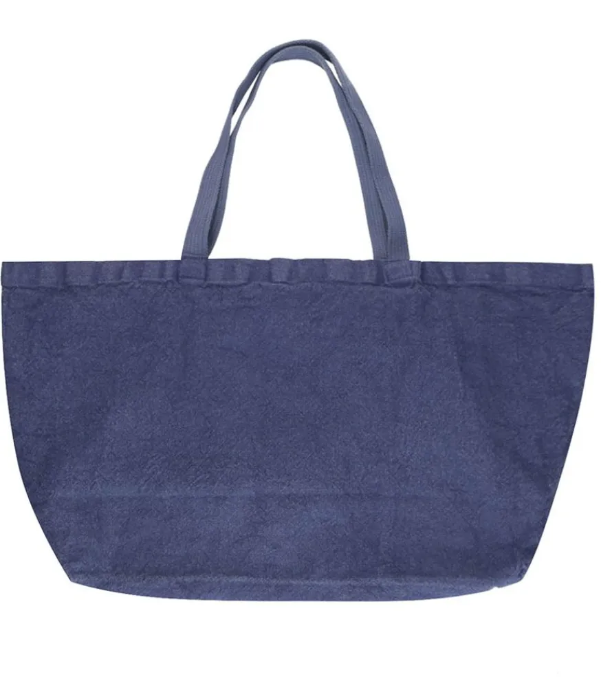 Clearance Tote Bag Doudou En Lin Indigo Femme Cabas & Paniers