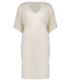 Clearance Tunique Col V Ivoire Femme Robes