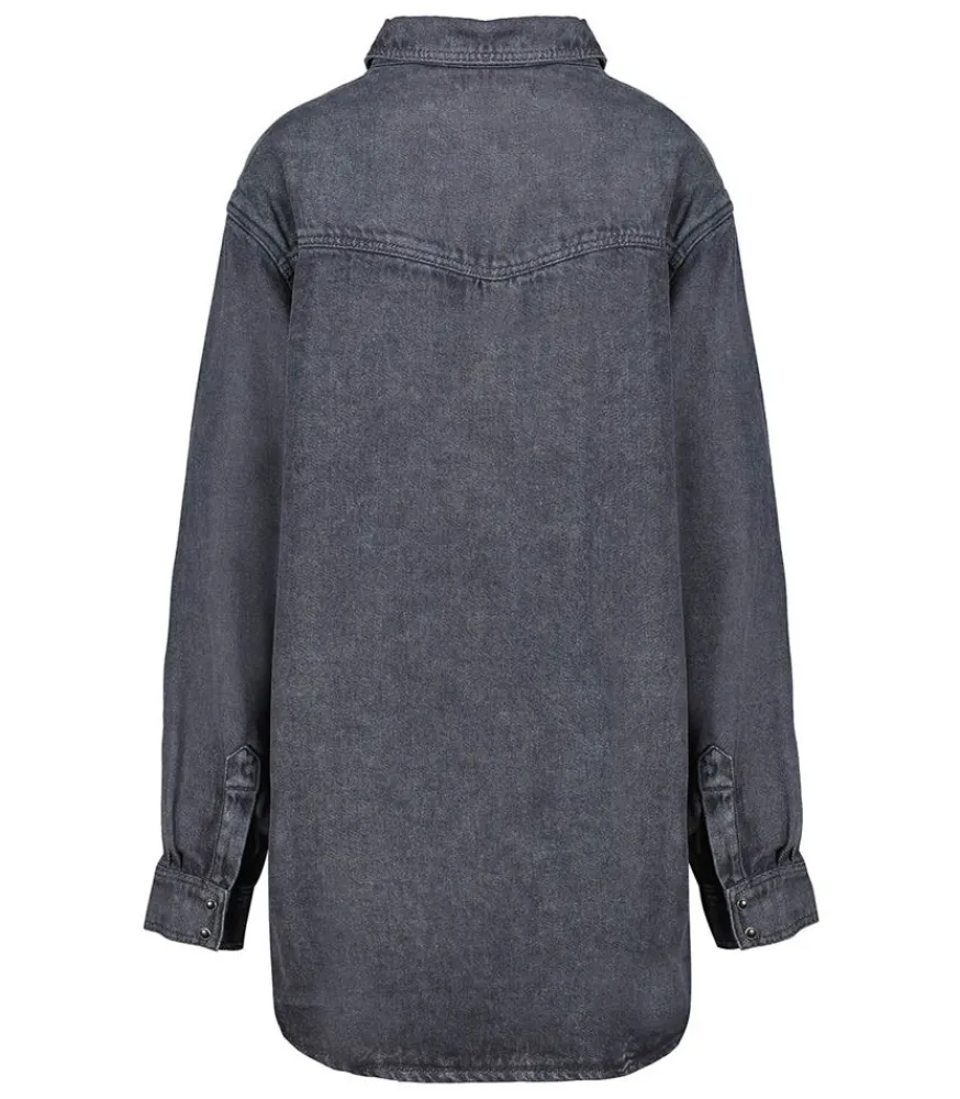 Best Veste En Denim Heyencons Carbone Wash Femme Hauts