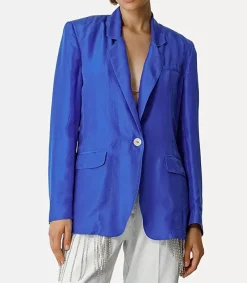 Outlet Veste En Soie Habotai Lapis Femme Manteaux & Vestes