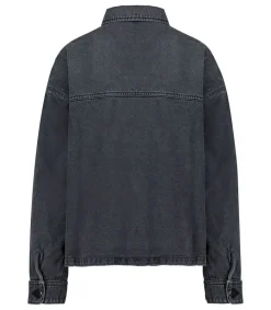 Hot Veste Shine Noir Delave Femme Manteaux & Vestes