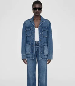 Outlet Veste Utilitaire En Jean Alden Artic Blue Femme Manteaux & Vestes