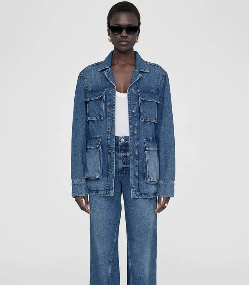 Outlet Veste Utilitaire En Jean Alden Artic Blue Femme Manteaux & Vestes